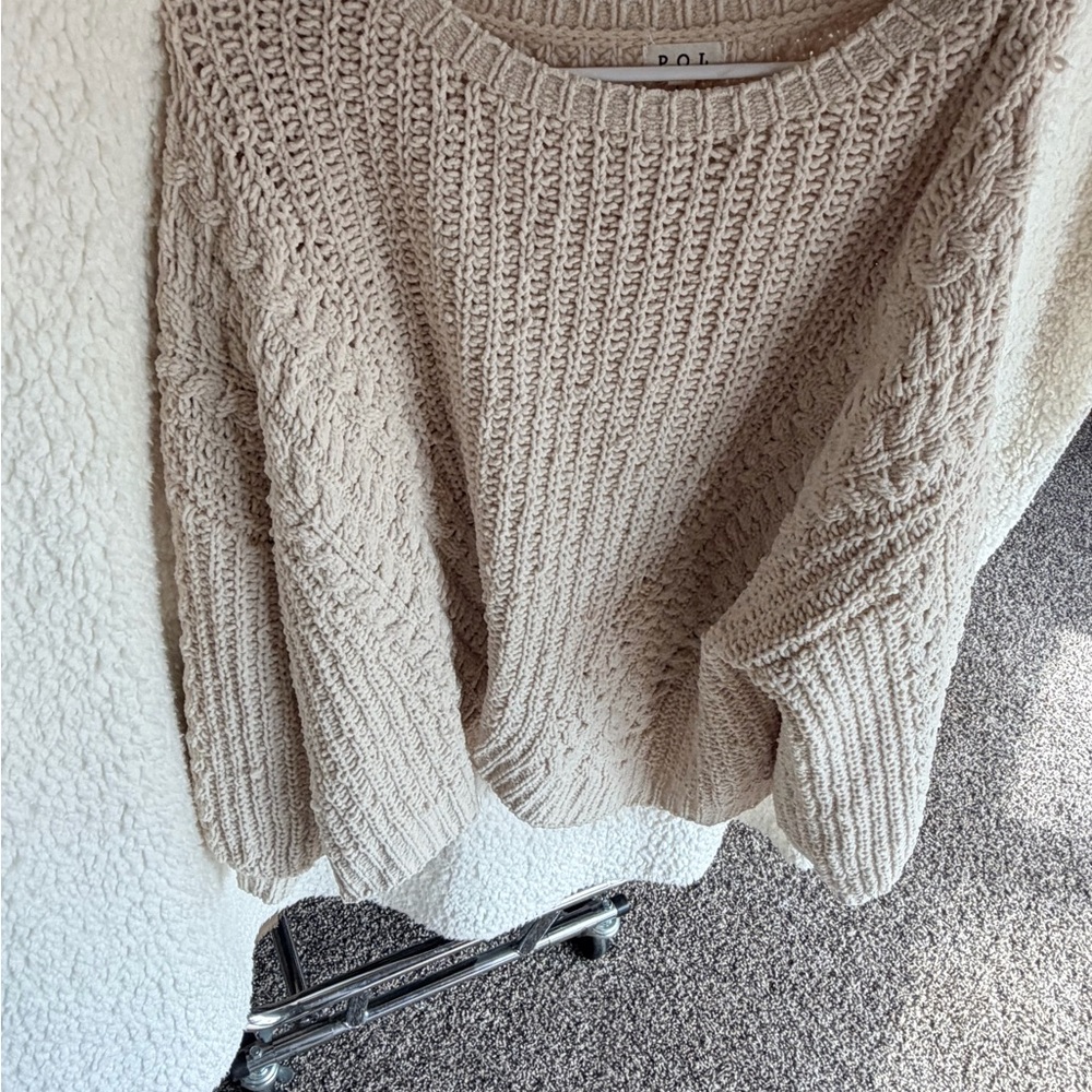 POL Women's Cream Knit Sweater
